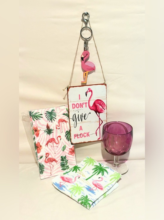 Other - Flamingo “I Don’t Give a Flock” Wine Solo Set
